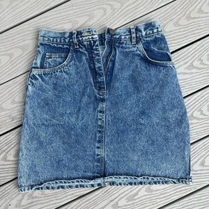 Vintage Acid Wash Denim Skirt